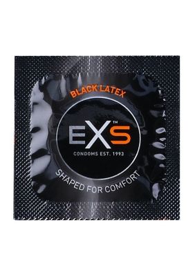 Презервативы анатомические чёрные EXS BLACK Latex веганские (цена за 5 шт.)