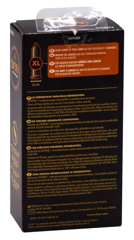 Презервативы без латекса большого размера Manix SKYN King Size, упаковка (цена за пачку, 10 шт) вид 3