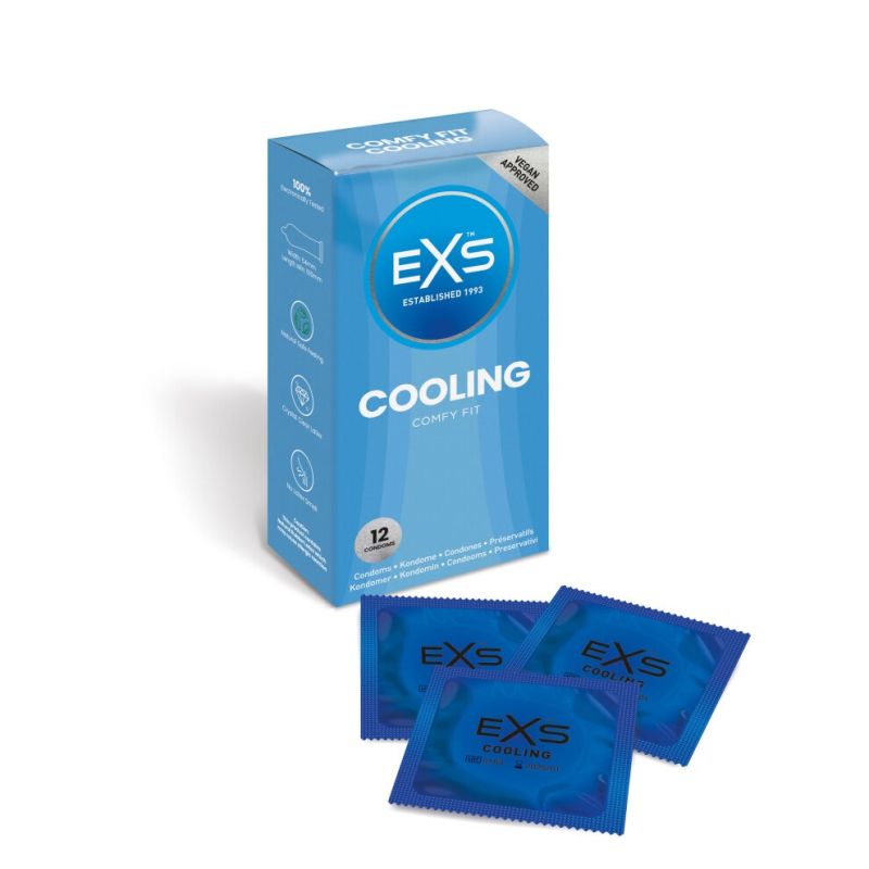 Презервативы охлаждающие Exs Cooling Comfy Fit анатомические (цена за упаковку, 12 шт.) вид 2