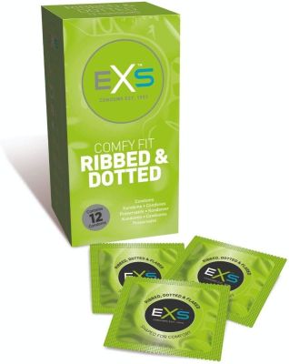 Презервативы EXS Ribbed & Dotted с ребристой и точечной структурой (цена за упаковку, 12 шт.)