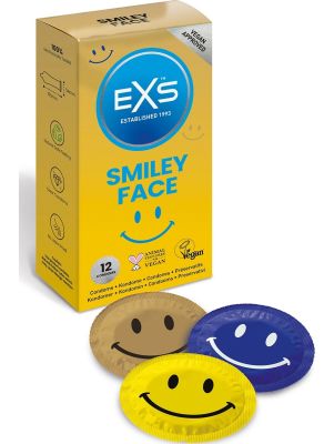 Классические презервативы Exs Smiley FACE со Смайликом на упаковке (цена за упаковку, 12 шт.)
