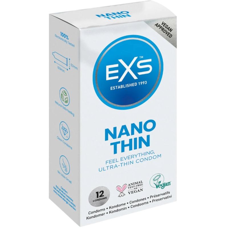 Презервативи ультратонкі з латексу EXS Nano Thin веганські (ціна за упаковку, 12 шт.) вид 7