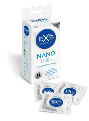 Презервативы ультратонкие из латекса EXS Nano Thin веганские (цена за упаковку, 12 шт.)