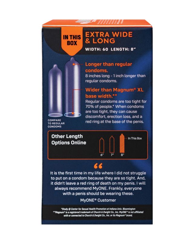Презервативи MyONE Extra Wide and Long розмір 60K, 10 шт вид 3