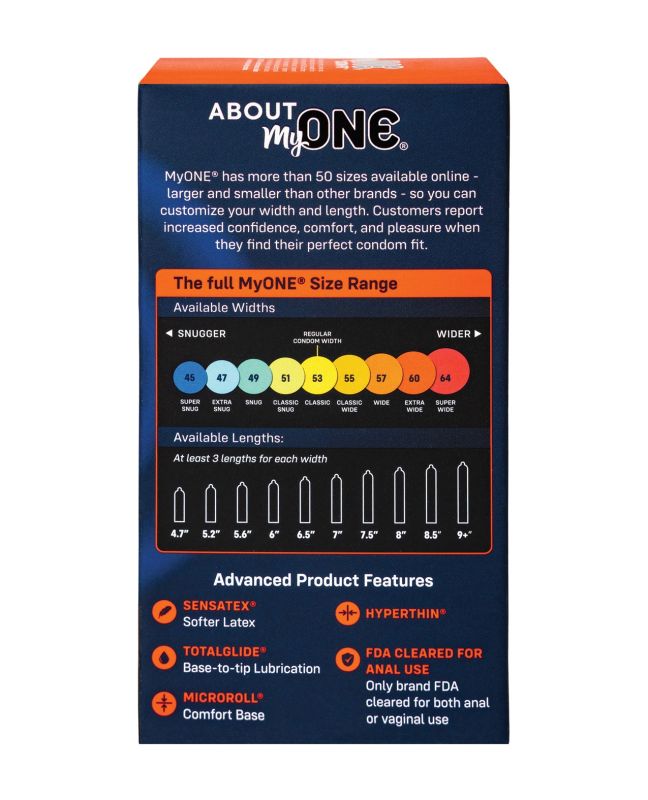 Презервативы MyONE Extra Wide and Long размер 60K, 10 шт вид 4