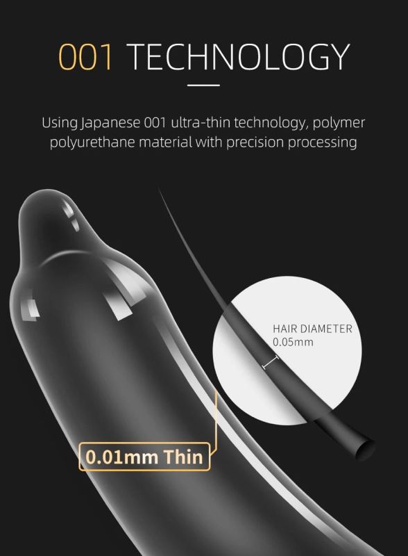 Презервативи із натурального латексу Muaisi Black 001 (ціна за пачку, 3 шт.) вид 10