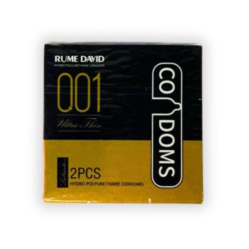 Гидро-полиуретановые ультратонкие презервативы Rume David 001 (цена за упаковку, 2 шт.) вид 2