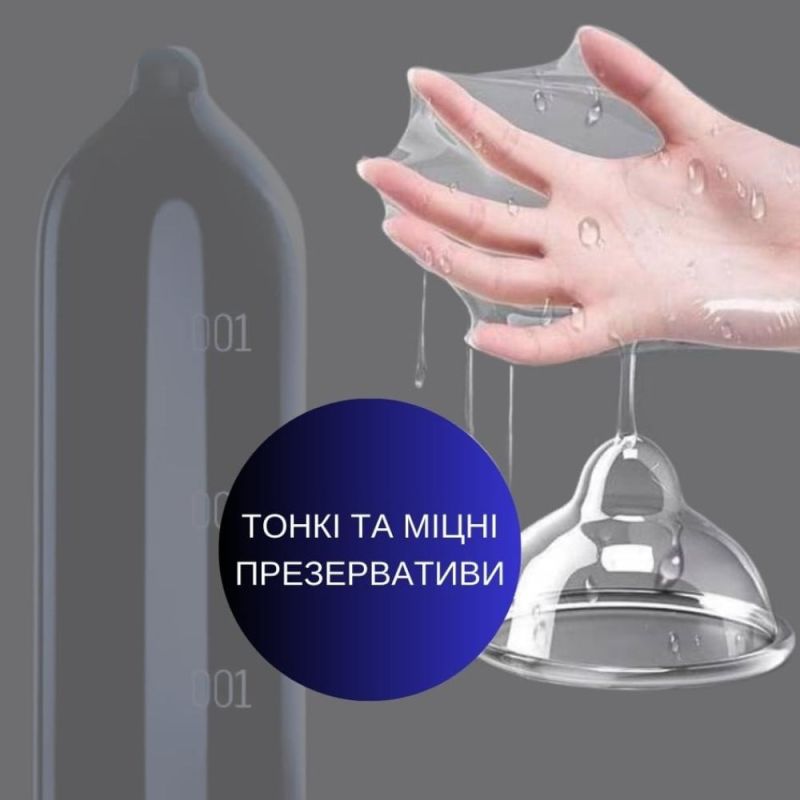 Ультратонкие полиуретановые презервативы Rume David 001 охлаждающие (цена за упаковку, 3 шт.) вид 3