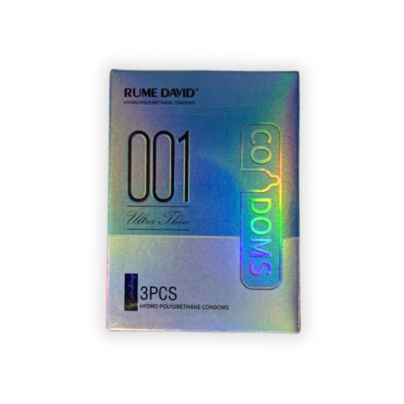 Презервативи ультратонкі поліуретан Rume David 001 охолоджуючі (ціна за упаковку, 3 шт.) вид 2