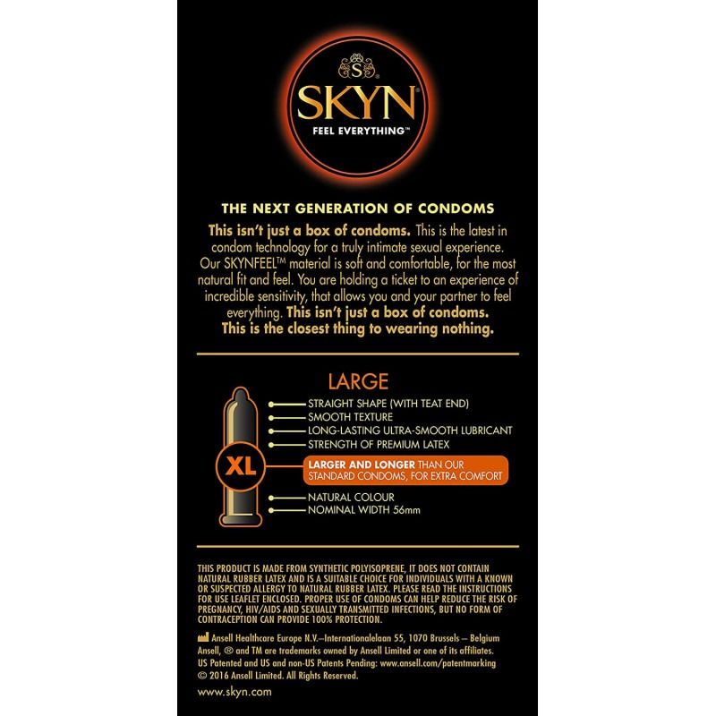 Презервативы ультратонкие большого размера SKYN Large безлатексные (цена за пачку, 10 шт.) вид 5