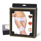 Пояс мереживний з підв'язками для панчіх Star Night з трусиками, чорний, XS-S вид 10