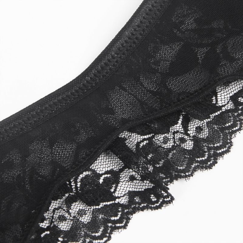 Пояс мереживний з підв'язками для панчіх Star Night з трусиками, чорний, XS-S вид 5