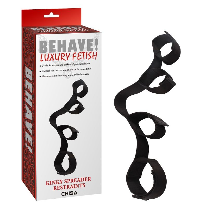 Распорка с фиксаторами для рук и ног Chisa Behave! Luxury Fetish, черная вид 2