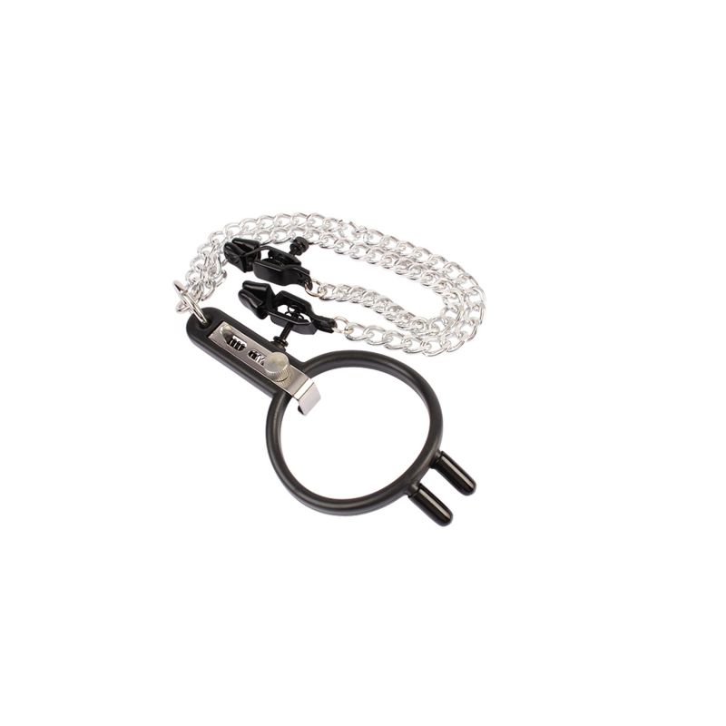 Розширювач рота із затискачами для сосків Chisa Sins "Humiliate Mouth" чорний-сріблястий вид 6