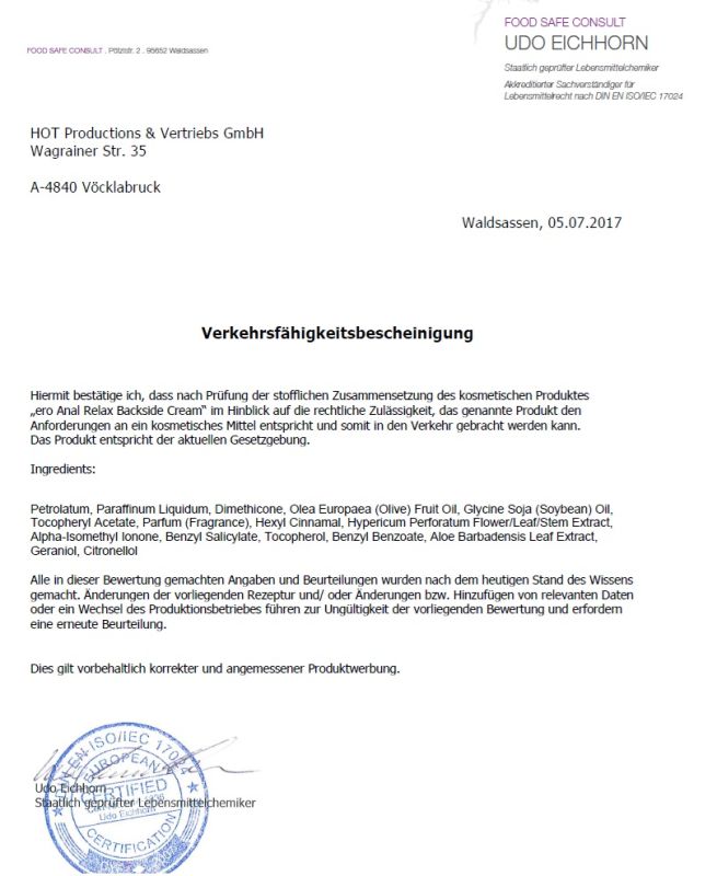 Расслабляющий Анальный крем ERO Backside Anal Relax Cream, 50 мл вид 4