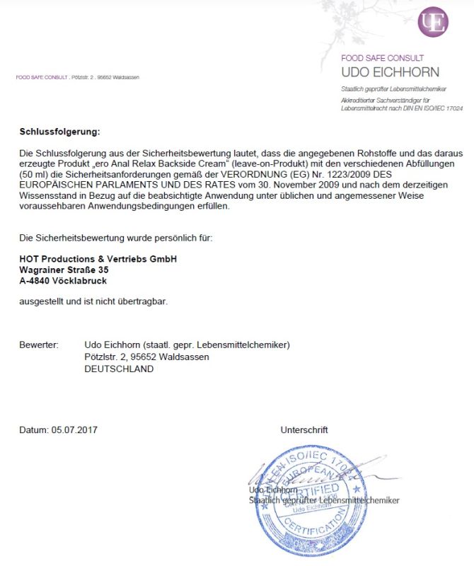 Расслабляющий Анальный крем ERO Backside Anal Relax Cream, 50 мл вид 6