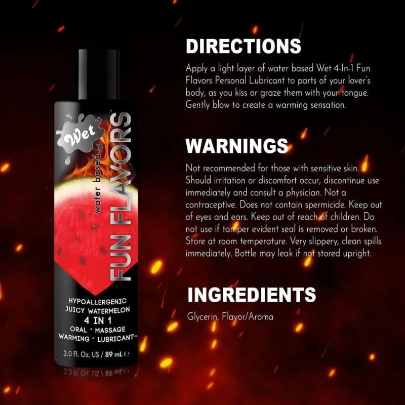 Съедобный лубрикант 4 в 1 на водной основе Wet Fun арбуз 30 мл вид 3