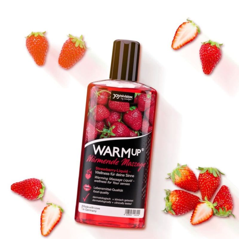 Розігріваюча їстівна масажна олія WARMup Strawberry, 150 мл вид 2