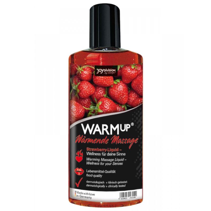 Розігріваюча їстівна масажна олія WARMup Strawberry, 150 мл вид 3