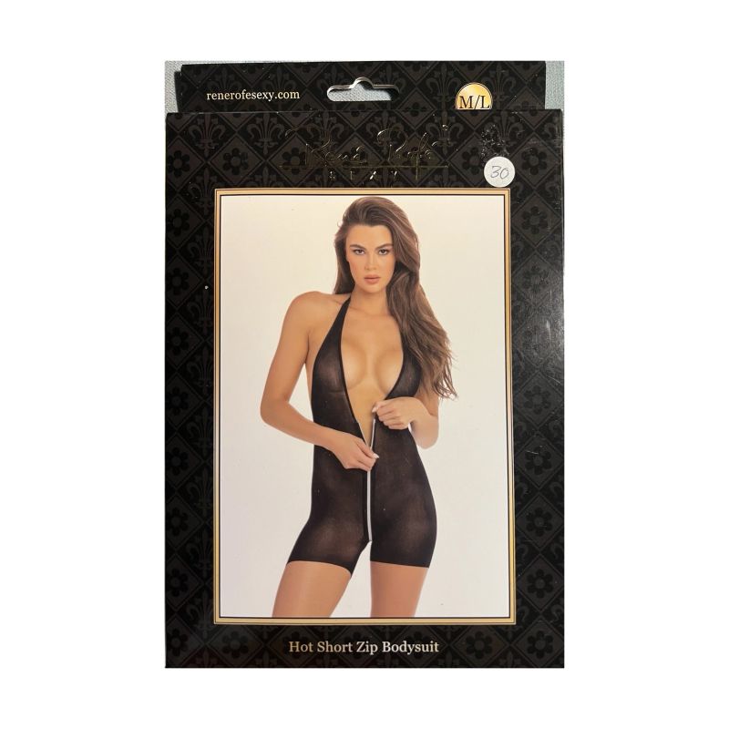 Боді блискавка Rene Rofe Hot Short Zip Bodysuit, чорний, S/М вид 3