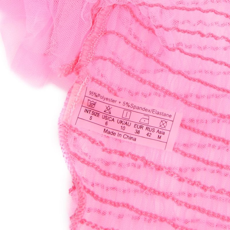 Рожевий прозоро-повітряний комплект нижньої білизни Star Night топ з довгими рукавами та трусики, M вид 14