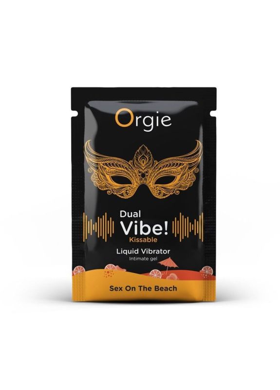 САШЕТ/Жидкий вибратор Orgie DUAL VIBE! со вкусом коктейля Секс на пляже, 1 мл вид 2
