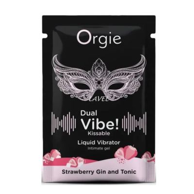 САШЕТ/Жидкий вибратор Orgie DUAL VIBE коктейль Джин-тоник клубника, 1 мл
