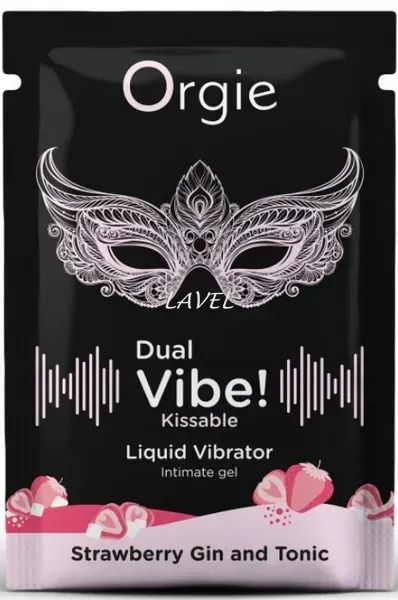 САШЕТ/Жидкий вибратор Orgie DUAL VIBE коктейль Джин-тоник клубника, 1 мл вид 3