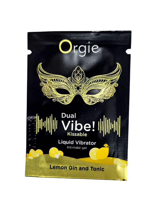 САШЕТ/Жидкий вибратор Orgie DUAL VIBE коктейль Джин-тоник лимон, 1 мл вид 2