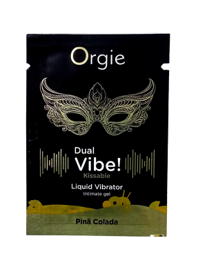 САШЕТ/Жидкий вибратор Orgie DUAL VIBE! с ароматом коктейля Пина Колада, 1 мл
