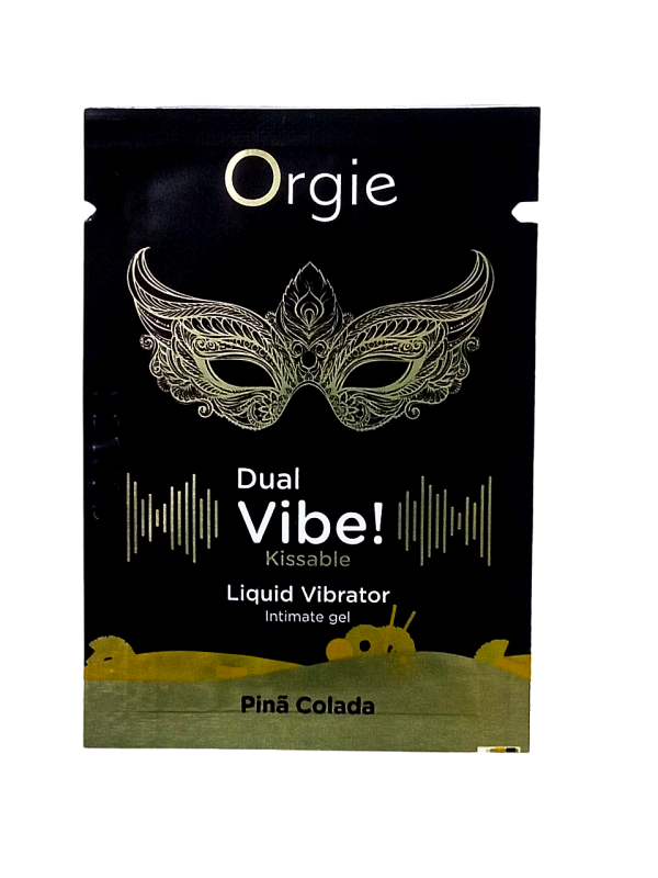 САШЕТ/Жидкий вибратор Orgie DUAL VIBE! с ароматом коктейля Пина Колада, 1 мл вид 2