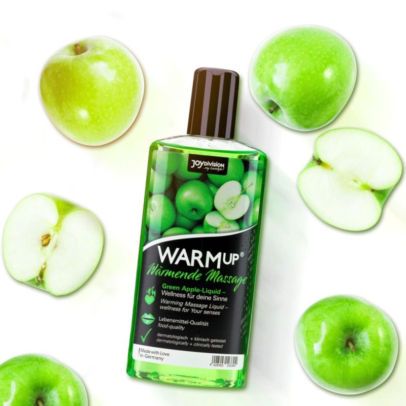 Їстівна масажна олія з ефектом, що розігріває WARMup Green Apple 150 мл вид 2