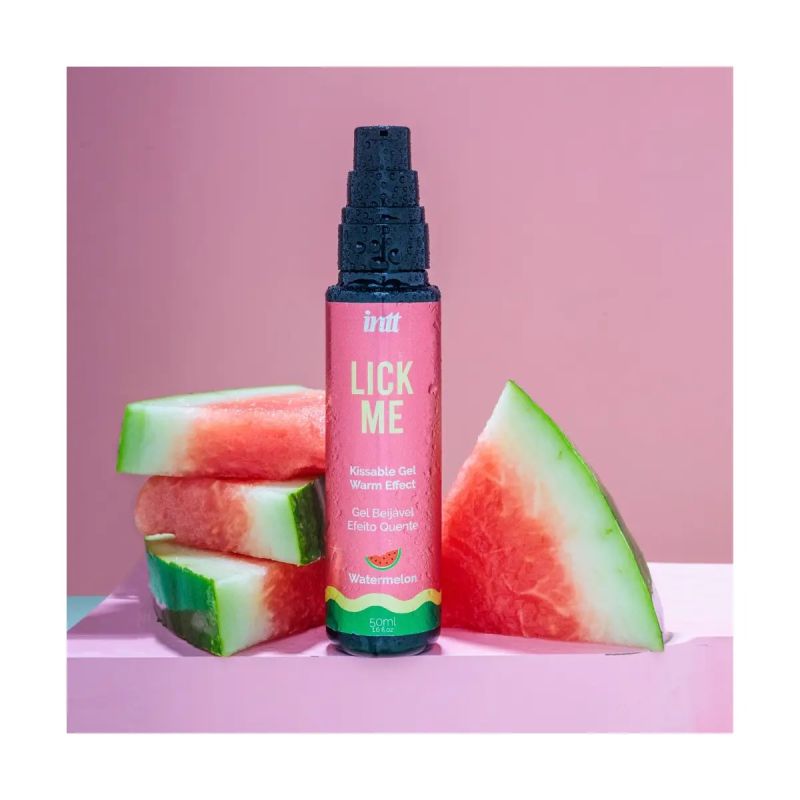 Съедобный гель со вкусом арбуза Intt Lick Me Watermelon с согревающим эффектом, 50 мл вид 5