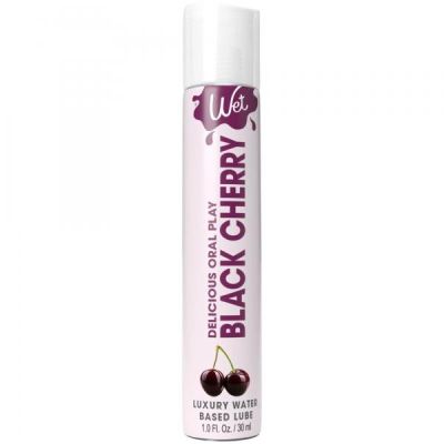 Съедобный лубрикант со вкусом черешни WET BLACK CHERRY, 30 мл