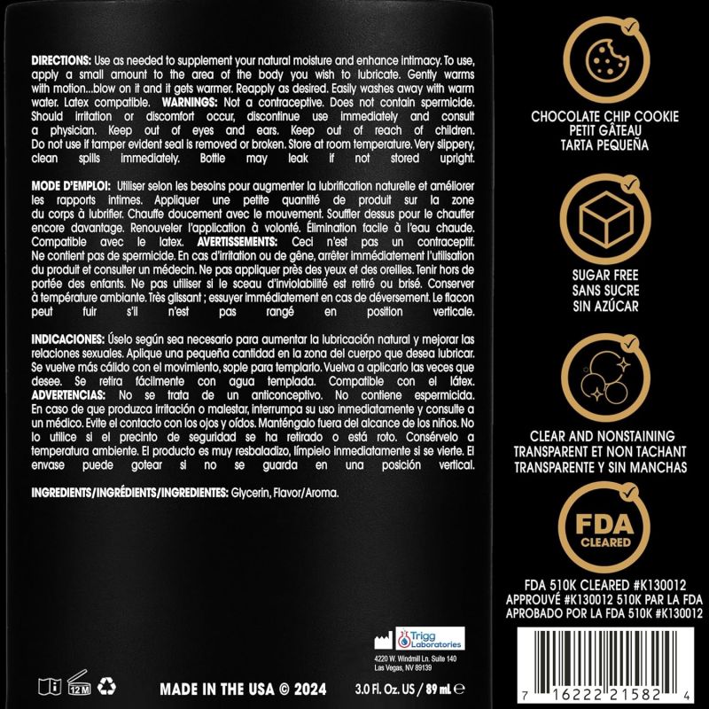 Съедобный лубрикант 4 в 1 WET Chocolate Chip Cookie со вкусом печенья с шоколадной крошкой, 89 мл вид 6