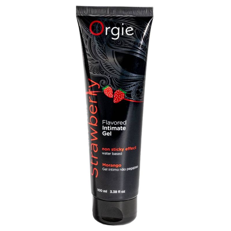 Їстівний лубрикант зі смаком полуниці Orgie Flavored Intimate Gel Morango на водній основі, 100 мл вид 2