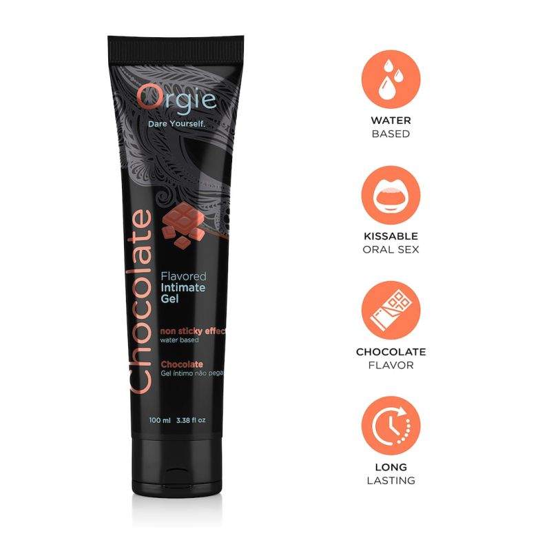 Їстівний лубрикант зі смаком шоколаду Orgie Flavored Intimate Gel Chocolate на водній основі, 100 мл вид 4
