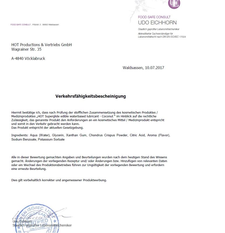 Їстівний лубрикант на водній основі HOT Superglide ароматний кокос, 75 мл вид 3