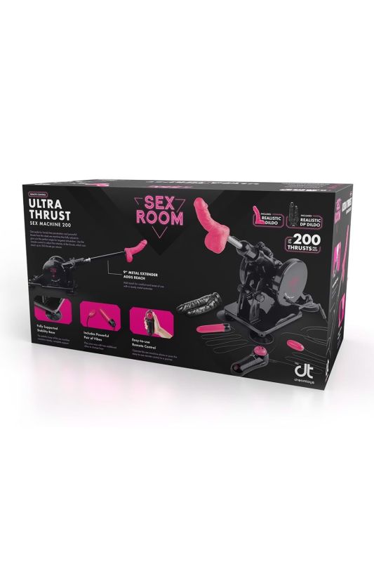 Секс-машина Dreamtoys Sex Room Sex Machine з насадками та пультом, чорна вид 2
