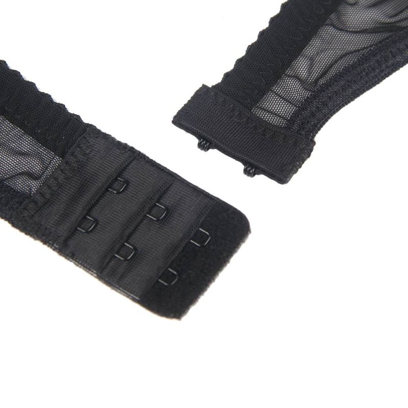 Сексуальні прозорі мереживні трусики Star Night з поясом для панчіх, чорний вид 9