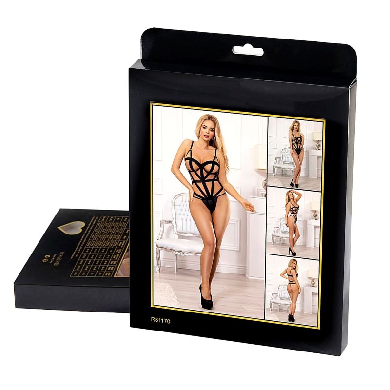 Контурное боди Star Night Bondage Bodysuit черное, XL вид 7