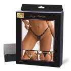 Сексуальні білі стрінги Star Night з квітковим принтом і ланцюжками зі страз вид 6