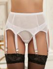 Сексуальні трусики стрінги Star Night з поясом для панчохи, білий вид 2