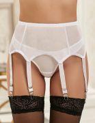 Сексуальні трусики стрінги Star Night з поясом для панчохи, білий