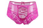 Сексуальні рожеві мереживні трусики Star Night з високою талією та декоративним шнурівкою. вид 6