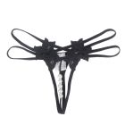 Трусики з квітковим принтом Star Night, відкритий доступ прикрашений перлинами, чорний (без коробки) вид 5