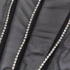 Сексуальный черный комплект белья Star Night с декоративными стразами и цепочками, M вид 6