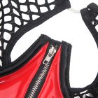 Сексуальний комплект білизни Star Night з лакованої шкіри та вставками із сітки, червоно-чорний, M вид 10