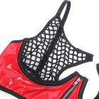 Сексуальный комплект белья Star Night из лакированной кожи и вставками из сетки, красно-черный, M вид 11