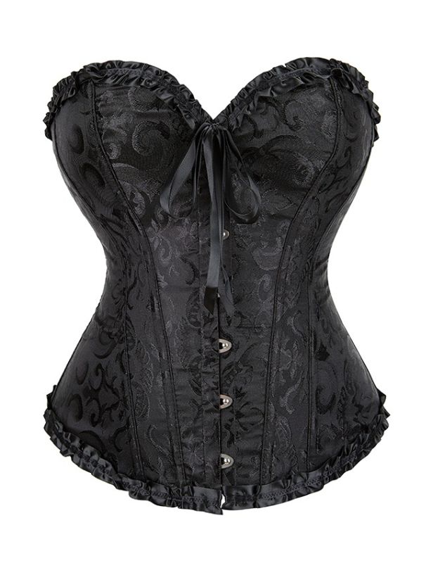 Сексуальный корсетный топ Star Night с цветочным узором, черный, XL (без коробки) вид 4